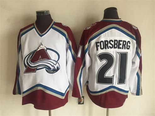 Avalanche 21 Peter Forsberg White CCM Throwback Jersey,We sell and wholesale Avalanche 21 Peter Forsberg White CCM Throwback Jersey on line form chian!